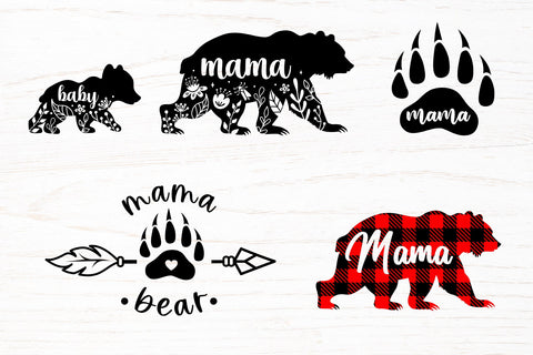 Mama bear bundle, Mama Bear SVG, Bear family SVG silhouette SVG Digital Rainbow Shop 