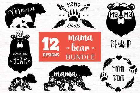 Mama bear bundle, Mama Bear SVG, Bear family SVG silhouette SVG Digital Rainbow Shop 