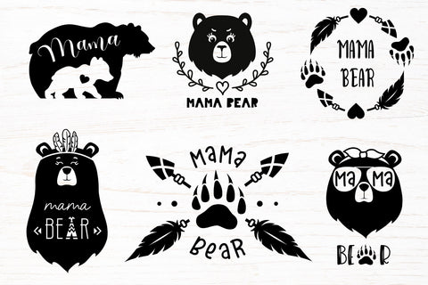 Mama bear bundle, Mama Bear SVG, Bear family SVG silhouette SVG Digital Rainbow Shop 