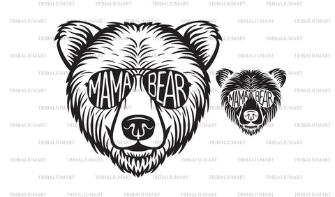 Mama bear (grizzly) with aviator sunglasses SVG TribaliumArtSF 