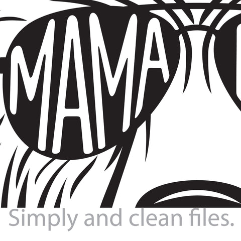 Mama bear (grizzly) with aviator sunglasses SVG TribaliumArtSF 