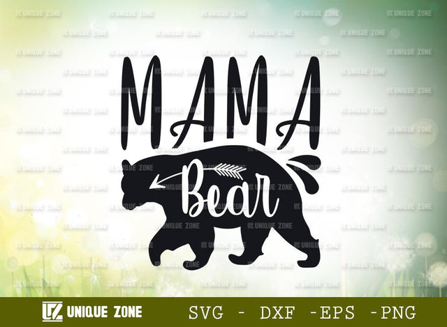 Mama Bear | Mama | Bear | Bear Family | Typography Design | T-shirt Design SVG Unique Zone 