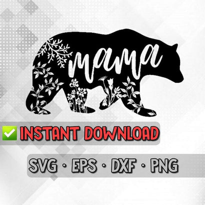 Mama Bear SVG, Cut File, SVG, Eps, Dxf, Png, Cricut, Silhouette, Cutfile, Instant Download SVG UniqueChalk 