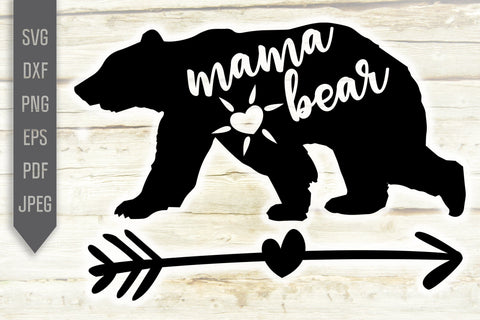 Mama Bear Svg. Valentine's Day Svg. Mom Svg. Mama Svg. Mother Svg. Mothers Day T Shirt, Mug or Wall Art Present. Dxf, Eps, Png, Jpg, Pdf SVG Mint And Beer Creations 