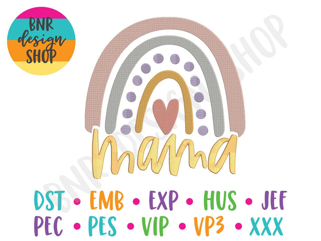 Mama Boho Rainbow Machine Embroidery Design Embroidery/Applique DESIGNS BNRDesignShop 
