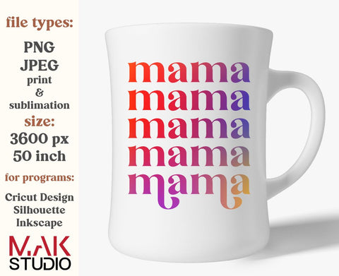 Mama boho sublimation, Mama boho png, Mama boho png file, Retro mama sublimation, Retro mama boho png, Mama retro png Sublimation MAKStudion 