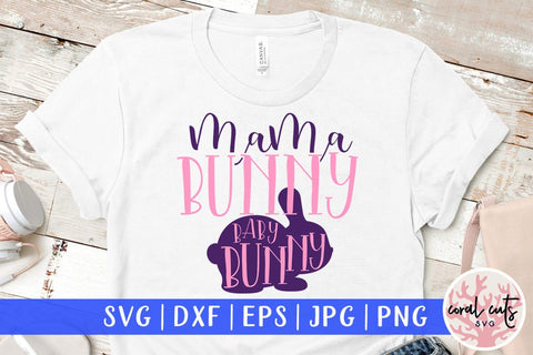 Mama bunny baby bunny – Easter SVG EPS DXF PNG Cutting Files SVG CoralCutsSVG 