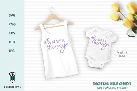 Mama Bunny / Baby Bunny SVG Design Owl 