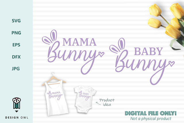Mama Bunny / Baby Bunny SVG Design Owl 