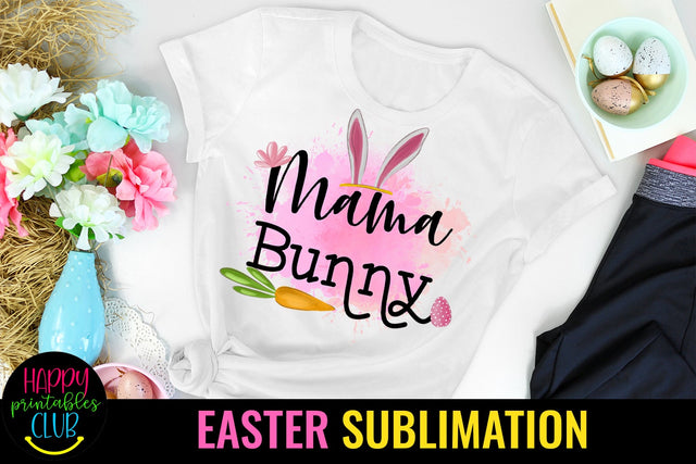 Mama Bunny-Easter Sublimation Designs -Sublimation Easter Sublimation Happy Printables Club 