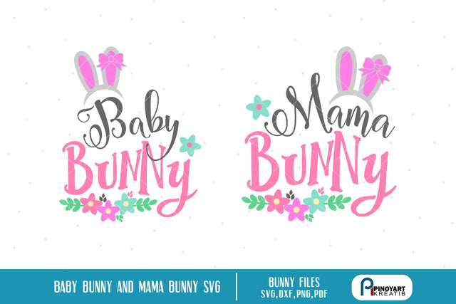 Mama Bunny Svg and Baby Bunny Svg SVG Pinoyart Kreatib 