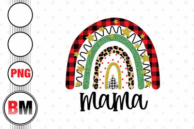 Mama Christmas Rainbow PNG Files Sublimation BMDesign 