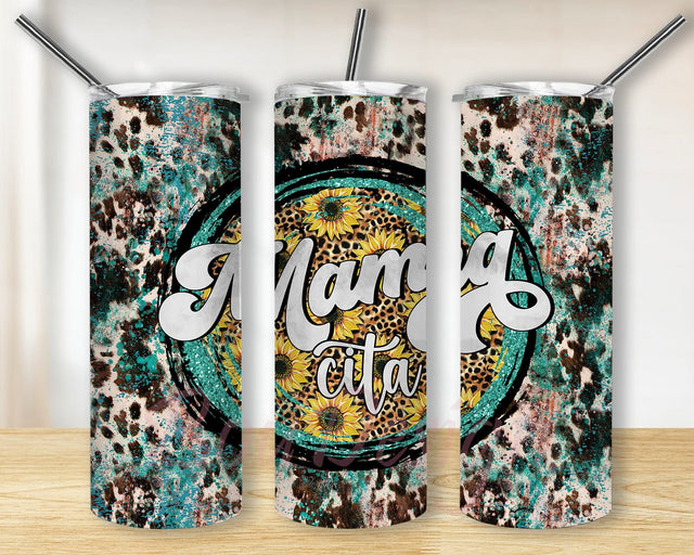 Mama Cita Sunflowers 20oz Skinny Tumbler Png, Western Mama Png, Western Sunflower, Leopard Sunflower Mama Cita Tumbler, Mamacita Sublimation Design Sublimation BouDesign 