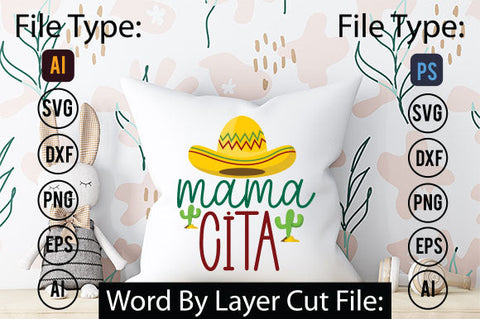 Mama Cita SVG Cut File SVGs,quotes-and-sayings,food-drink mini-bundles,print-cut,on-sale Clipart Clip Art Sublimation or Vinyl Shirt Design SVG DesignPlante 503 
