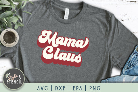 Mama Claus Christmas SVG SVG Style and Stencil 