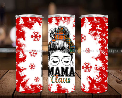 Mama Claus Christmas Tumbler PNG, Mom Bun Hair Christmas PNG, Christmas Mom Tumbler PNG Sublimation ToriDesigns 
