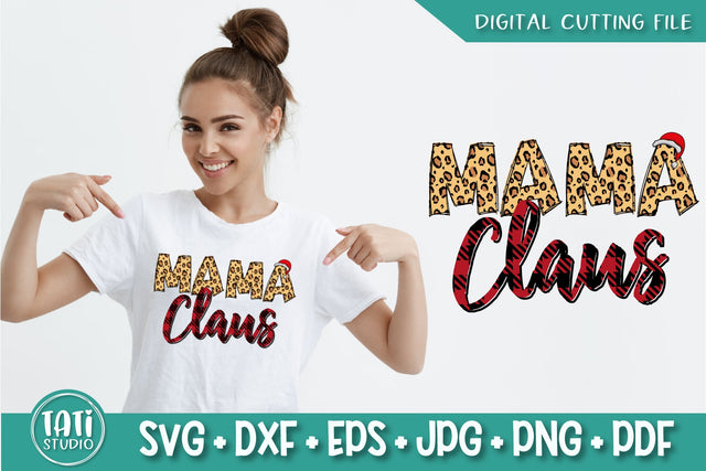 Mama Claus SVG | Christmas t-shirt design SVG SVG TatiStudio 