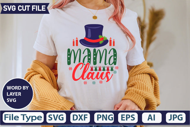 MAMA CLAUS SVG CUT FILE,SVGs,quotes-and-sayings,food-drink,mini-bundles,print-cut,on-sale, SVG DesignPlante 503 