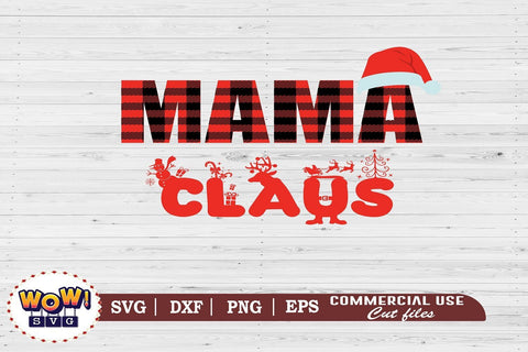 Mama Clause svg, Christmas plaid svg, Santa claus svg, Png SVG Wowsvgstudio 