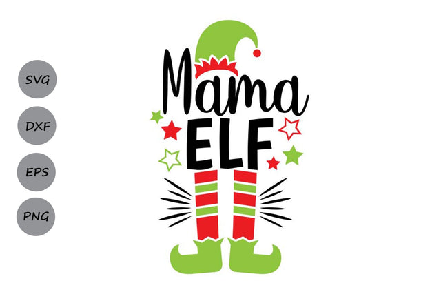 Mama Elf| Christmas Elf SVG Cutting Files. SVG CosmosFineArt 