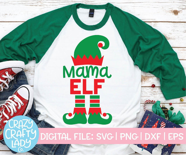 Mama Elf | Christmas SVG Cut File SVG Crazy Crafty Lady Co. 