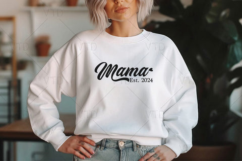 Mama Est. 2024 Svg Png Files, Mom Birthday, Mom Svg Shirt, Mom Svg, Super Mom Svg, Mothers day Svg, Momlife Svg, Mama Svg Design SVG DesignDestine 