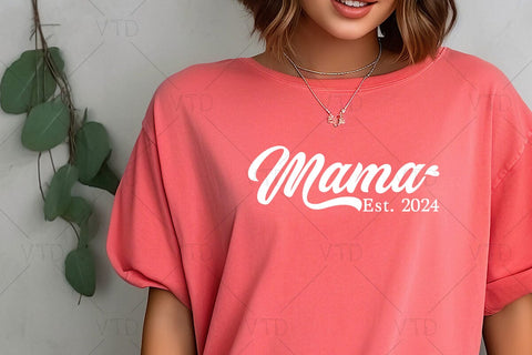 Mama Est. 2024 Svg Png Files, Mom Birthday, Mom Svg Shirt, Mom Svg, Super Mom Svg, Mothers day Svg, Momlife Svg, Mama Svg Design SVG DesignDestine 