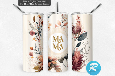 Mama Floral 20 oz / 30 oz Tumbler PNG Sublimation Regulrcrative 