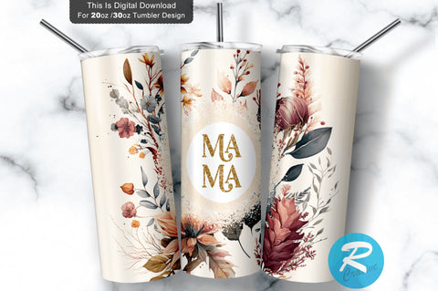 Mama Floral 20 oz / 30 oz Tumbler PNG Sublimation Regulrcrative 