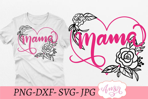 Mama floral heart SVG SVG Amorclipart 