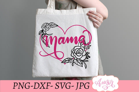 Mama floral heart SVG SVG Amorclipart 