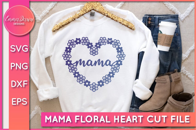 Mama Floral Heart SVG SVG Emma Dawn Designs 