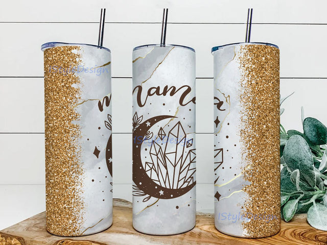 Mama Florals Tumbler, Mama Tumbler PNG, 20 oz Skinny, Boho, Bohemian, Leaves, Sublimation Designs Sublimation iStyleDesign 