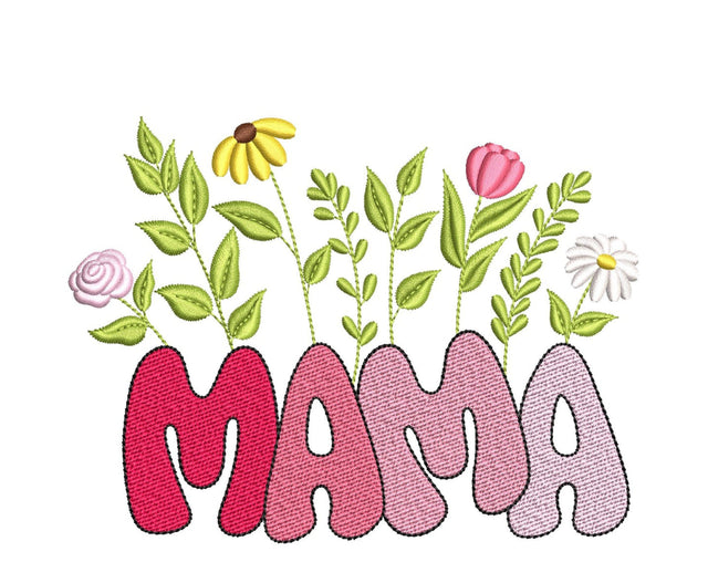 Mama Flower Embroidery Design, 5 sizes, Instant Download Embroidery/Applique DESIGNS Nino Nadaraia 
