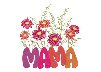 Mama flower embroidery design, Retro Mothers Day embroidery file, 4 sizes, Instant download Embroidery/Applique DESIGNS Nino Nadaraia 