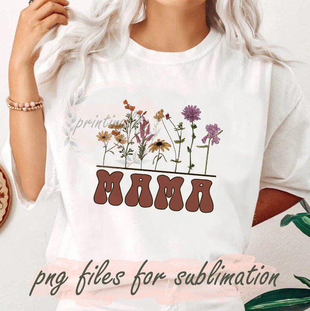 Mama Flowers Png, Retro Floral Mama Png, Mother's Day Png, Retro Mama Design, Mother's Day Gifts, Mama Sublimation, Boho Mama Design Sublimation PrintingLife 