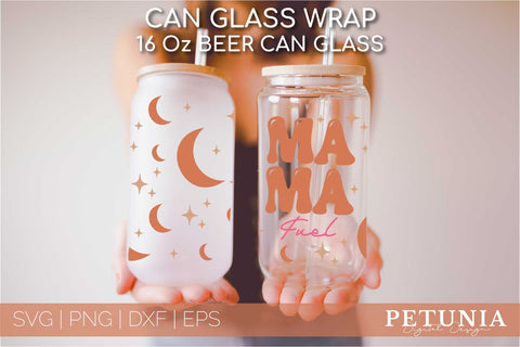 Mama Fuel Glass Wrap SVG | Mother's Day Can Glass Wrap SVG Petunia Digital Design 