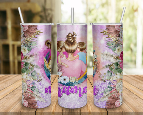 Mama Glitter Boho Floral Tumbler 20oz, Mother's Day Tumbler Sublimation BOO-design 