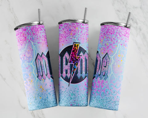 MAMA glitter leopard rainbow lighting | RayaBella | skinny straight 20oz Tumbler | |Sublimation Design |PNG, Digital Download Sublimation CaldwellArt 