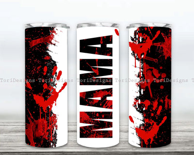 Mama Halloween Sublimation Tumbler, Mama Halloween 20oz Skinny Tumbler Wrap Sublimation ToriDesigns 
