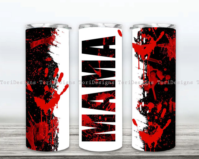 Mama Halloween Sublimation Tumbler, Mama Halloween 20oz Skinny Tumbler Wrap Sublimation ToriDesigns 