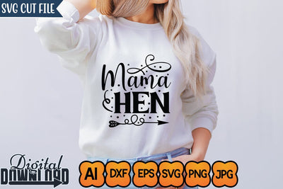 Mama Hen,SVGs,Quotes and Sayings,Food & Drink,On Sale, Print & Cut SVG Newmockups 