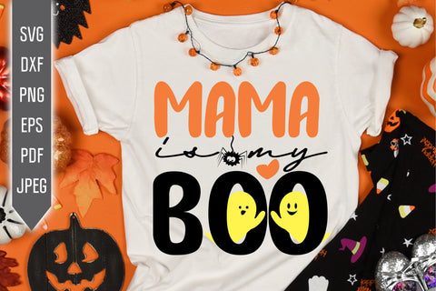 Mama Is My Boo Halloween Svg. Boy Halloween Shirt. Spooky Cute Creepy Ghost Design For Halloween Shirt, Bib, Onesie. Cricut, Silhouette. SVG Mint And Beer Creations 