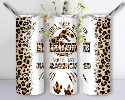 Mama Jurassic Tumbler 20 oz Skinny Sublimation, Mother's Day Tumbler Design Straight and Tapered PNG Sublimation PixelChick 