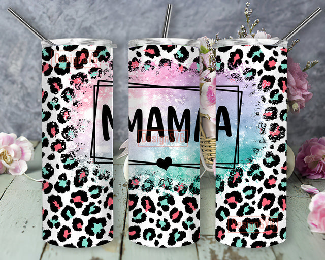 Mama Leopard 20oz Full Tumbler Wrap, Mama Tumbler Png, Mama Sublimation Design, Mother's Day Gift, Digital Download Sublimation DesignSVG 