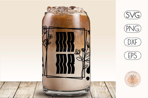 Mama Leopard Print Can Glass Wrap SVG for Libbey Beer Glass SVG OrangeBrushStudio 