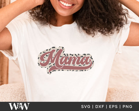 Mama Leopard Print SVG | Retro Mama SVG SVG Wood And Walt 
