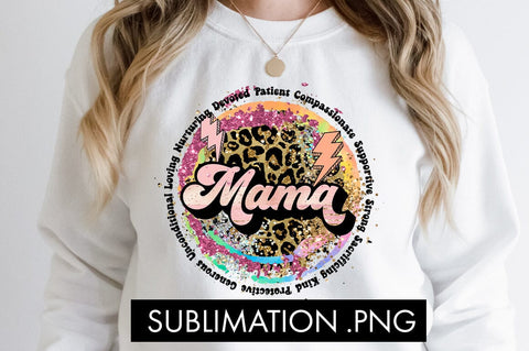 Mama Leopard Splash Glitter PNG Sublimation Sublimation Freeling Design House 