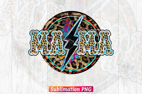 Mama Lightning Bolt Leopard Cheetah Print Mother's Day T shirt Design Png Sublimation Printable File. Sublimation DesignDestine 