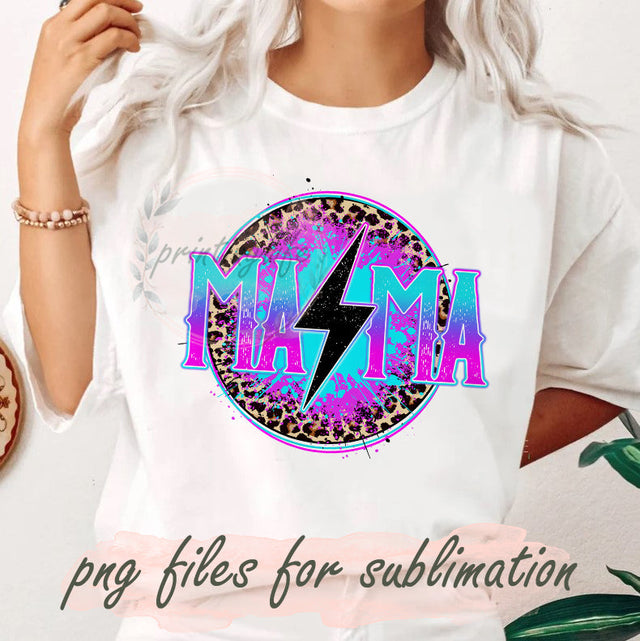 Mama Lightning Bolt Png, Neon Mama Png, Leopard Mama Design Png, Mama Sublimation Design, Retro Png Sublimation Digital, Digital Download Sublimation PrintingLife 